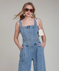 Avec Les Filles Women's Zip-Front Corset Jumpsuit