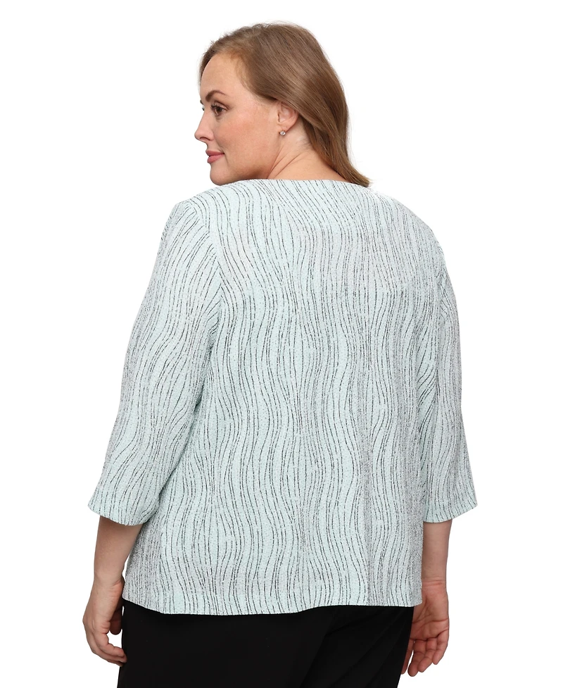 Alex Evenings Plus Scoop Neck Top And Jacket, 2-Piece Set