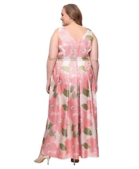 Alex Evenings Plus V-Neck Sleeveless A-Line Ball Gown