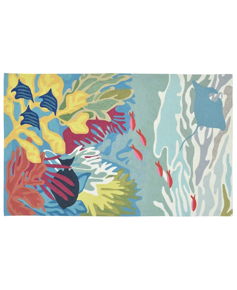Liora Manne' Ravella 2275 Ocean View Blue 2' x 3' Indoor/Outdoor Area Rug