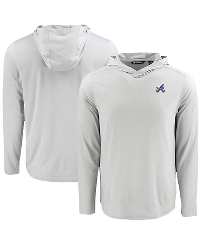 Cutter & Buck Men's Gray Atlanta Braves Coastline Epic Comfort Eco Hoodie Long Sleeve T-Shirt