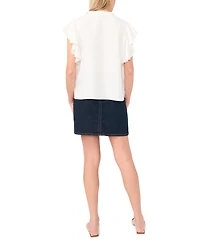 Vince Camuto Women's Short-Sleeve Embroidered Blouse