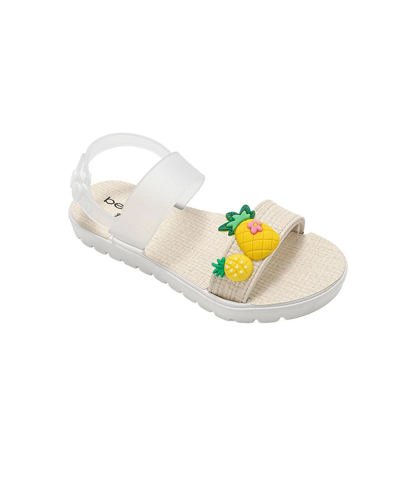 Bebe Girls Sandals – Cute Fashion Flat Sandals, Summer Flats with Fruit Charms and Ankle Strap (ToddlerLittle KidBig Kid)
