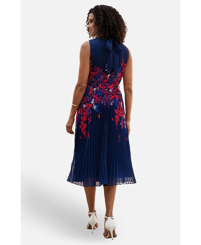 Yumi Women's Printed Pleated Midi Dress