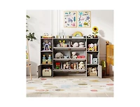 Slickblue Kids Bookshelf and Toy Storage with Open Shelves Bins
