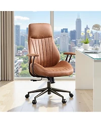 Xizzi High Back Ergonomic Office Chair, Swivel Suede Desk Chair with Lumbar Support, Height Adjustable Modern Executive Computer
