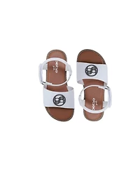 Bebe Little Girls Sandals Lightweight Comfy Embossed Medallion Detail Flat Sandals