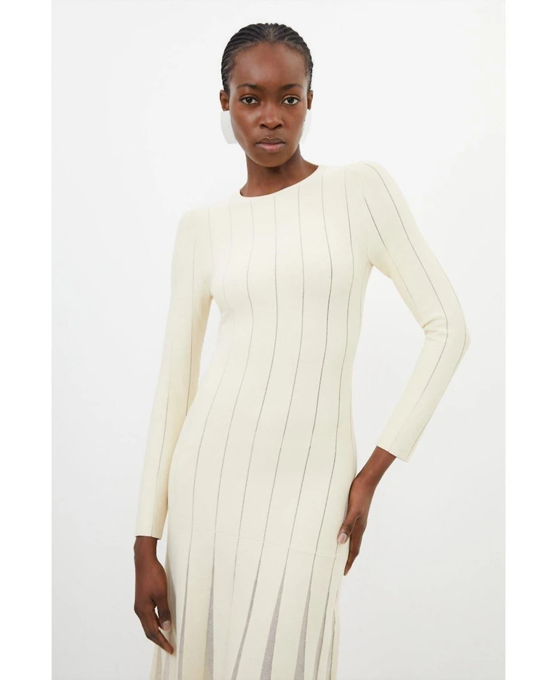 Karen Millen Women's Filament Full Skirt Knit Midi Dress