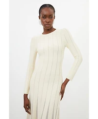 Karen Millen Women's Filament Full Skirt Knit Midi Dress