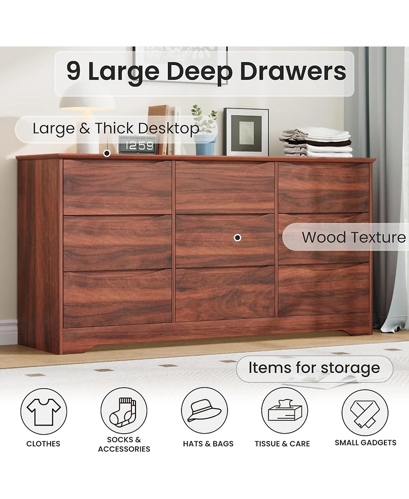 gaomon Drawer Tall Wood Dresser