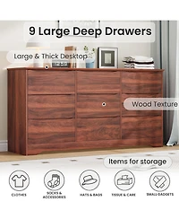 gaomon Drawer Tall Wood Dresser