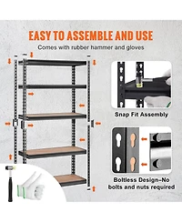 Rainsken Storage Shelving Unit, 5-Tier Adjustable Metal Storage Shelves, Heavy Duty Organizer Rack for Pantry, Basement