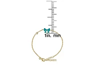 Lily Nily Enamel Bow & Cubic Zirconia Station Chain Link Bracelet