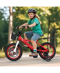 Hongge 14 Inch Kids Bike Adjustable with Storage Basket and Double Brake for 3-5 Years Old