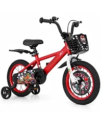 Hongge 14 Inch Kids Bike Adjustable with Storage Basket and Double Brake for 3-5 Years Old