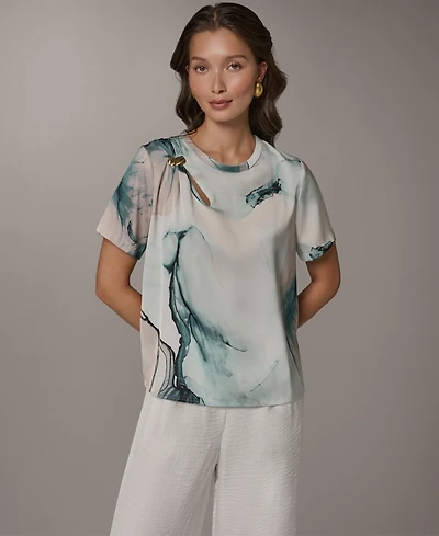 Donna Karan New York Women's Short-Sleeve Crew Neck Top