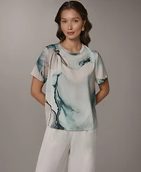 Donna Karan New York Women's Short-Sleeve Crew Neck Top