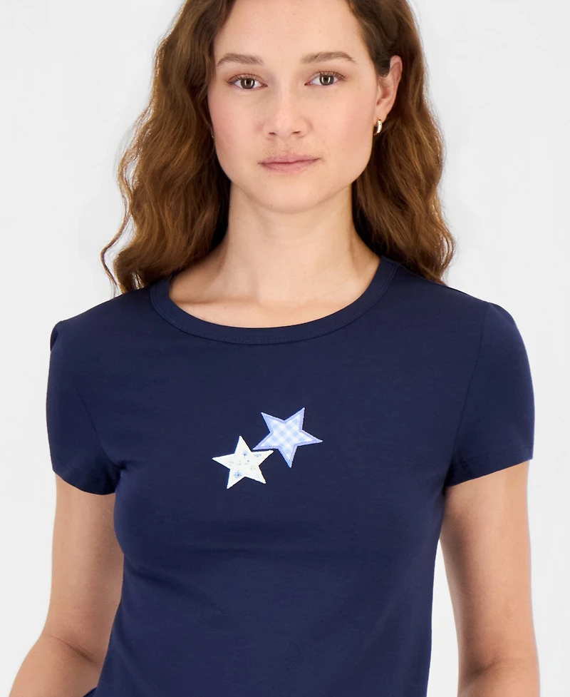 Hippie Rose Juniors' Patchwork Short-Sleeve T-Shirt