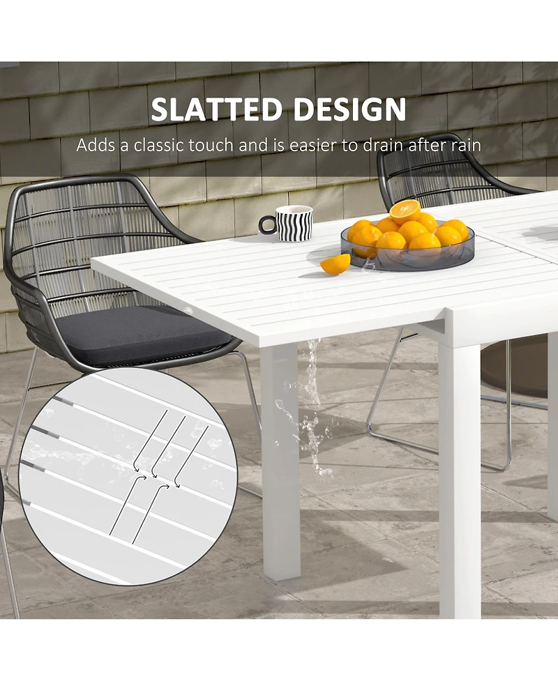 Outsunny Extendable Patio Dining Table for 4-6, Outdoor Dining Table,