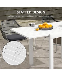 Outsunny Extendable Patio Dining Table for 4-6, Outdoor Dining Table,