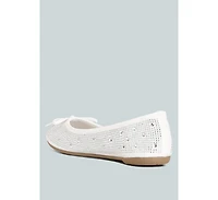 Womens hosana rhinestones and stud embellished ballet flats