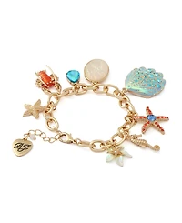 Betsey Johnson Faux Stone Sealife Charm Bracelet