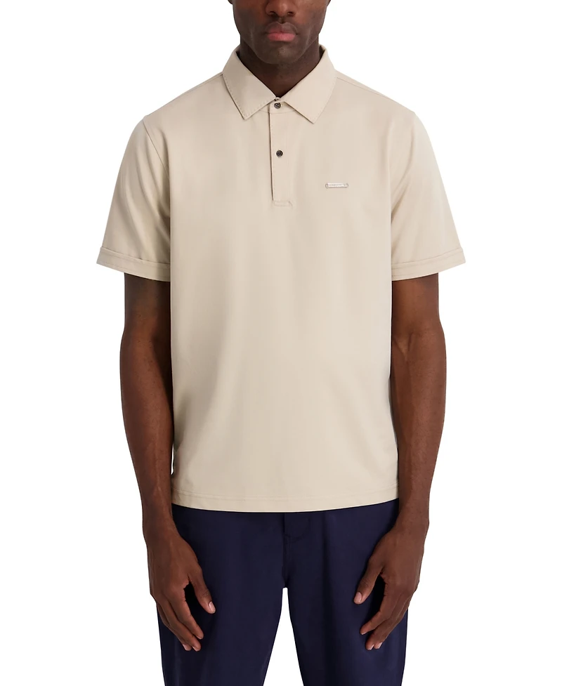 Karl Lagerfeld Paris Men's Regular-Fit Short-Sleeve Spread Collar Polo T-Shirt