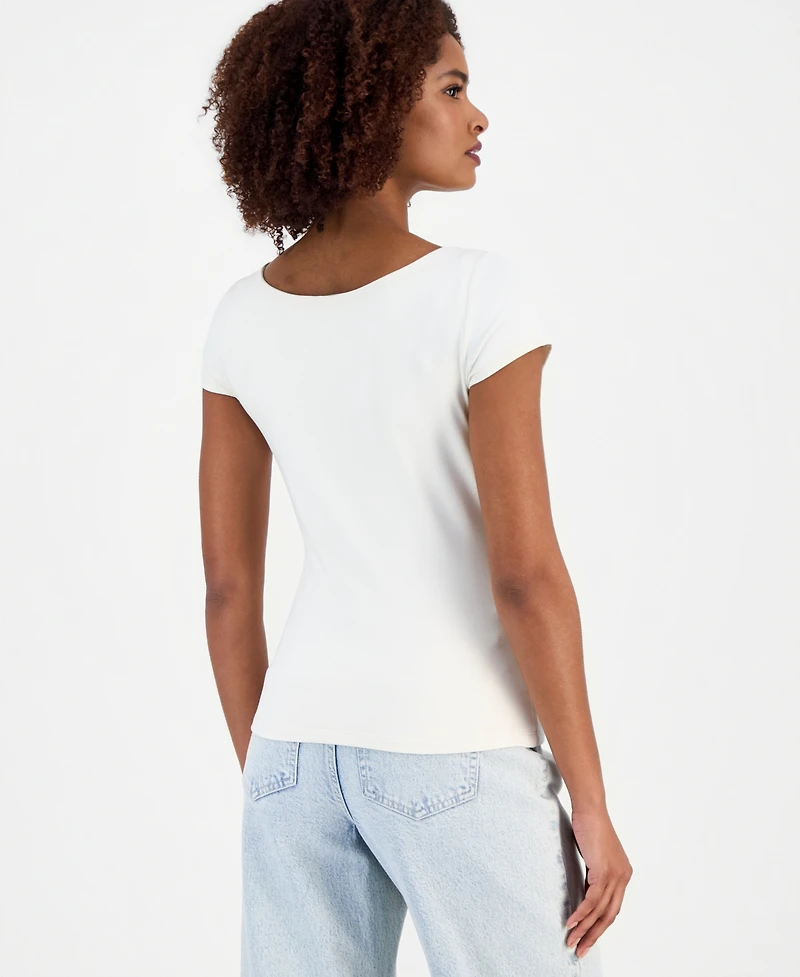 I.n.c. International Concepts Women's Contour Jersey Short Sleeve T-Shirt