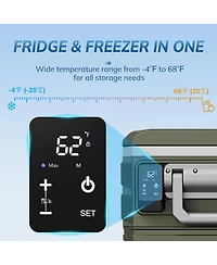 Cowsar 68QT Portable Car Refrigerator with Wheels