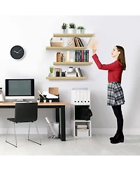 Sorbus 24 x 9 Inch 4 Pack Wall Mounted Floating Wood Shelves - for Bedroom, Kitchen, Living Room, Bathroom (Maple)