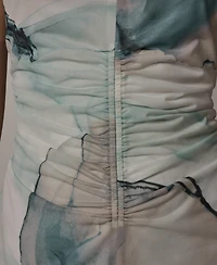 Donna Karan New York Petite Printed V-Neck Midi Dress