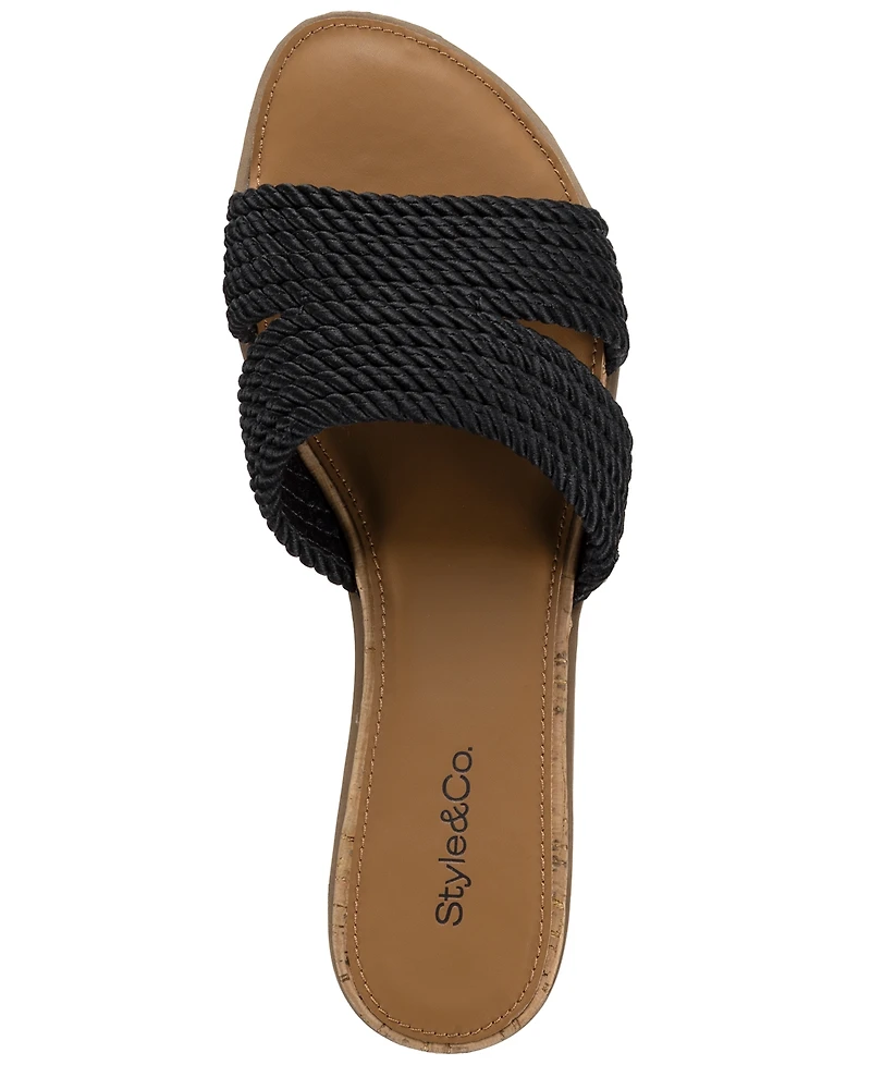 Style & Co Women's Everlyy Rope Slip-On Slide Sandals, Macy's Exclusive