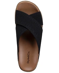 Style & Co Women's Roryy Knit X-Band Footbed Sandals, Macy's Exclusive