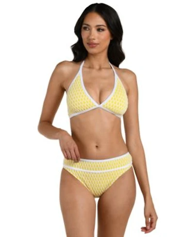La Blanca Womens Prep Paddle Banded Halter Bikini Top Hipster Bottoms