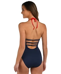 La Blanca Women's Americana Halter Strap One-Piece Swimsuit