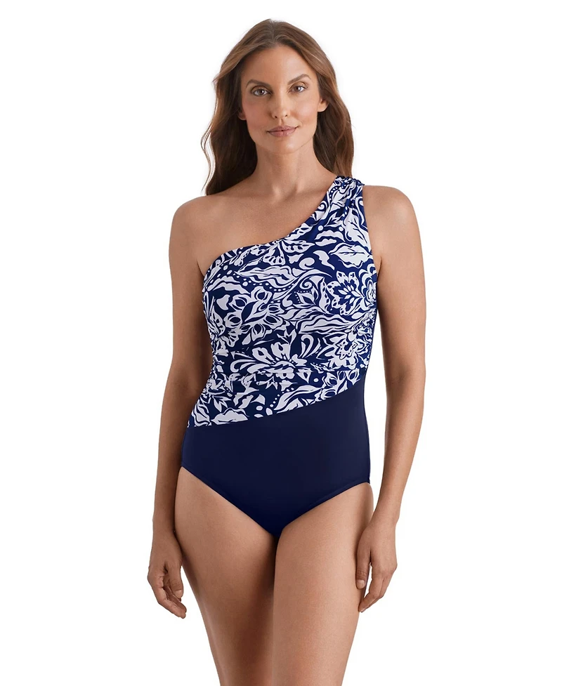 ShapeSolver Women's One-Shoulder One-Piece Swimsuit