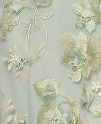 Xscape Women's V-Neck 3D Embroidered Gown