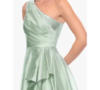 Xscape Women's One-Shoulder Sleeveless Metallic Dress