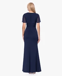Xscape Women's Flutter-Sleeve V-Neck Gown