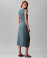 Calvin Klein Women's Rib Wrap High Rise Midi Skirt