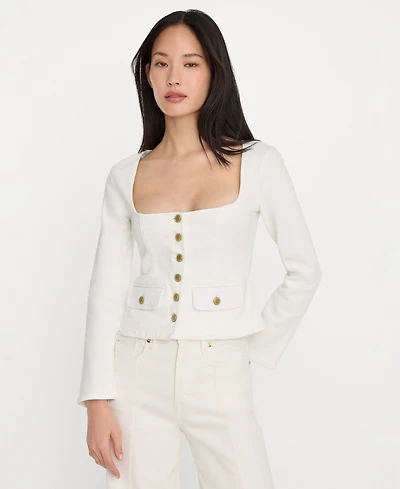 Good American Women's Cropped Square Neck Jacket, Regular & Plus