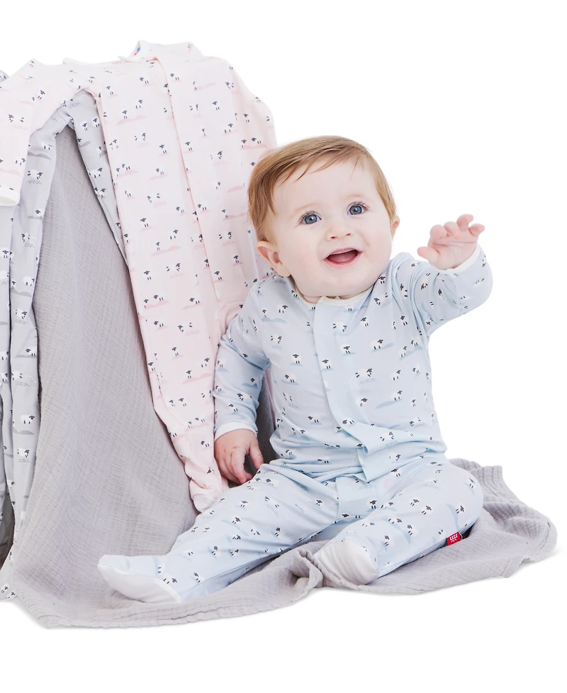 Magnetic Me Baby Boys' Footie, Reversible Bib, and Blanket Gift, 3-Piece Set