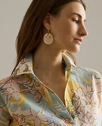 Lauren Ralph Petite Floral-Print Collared Shirt