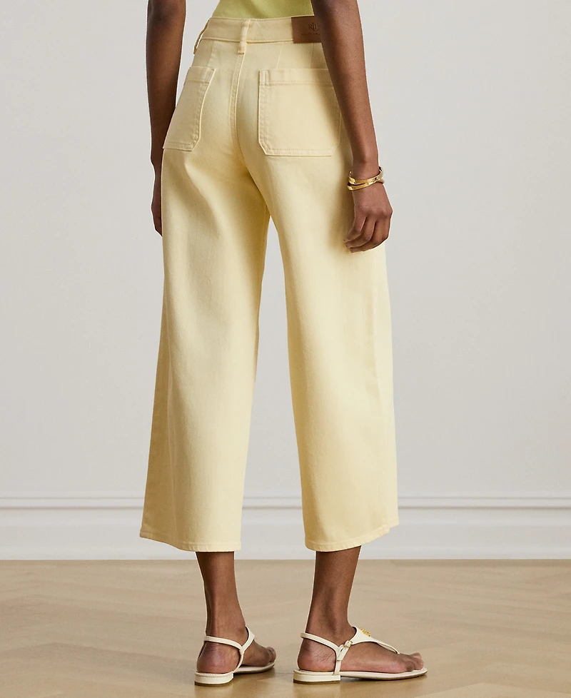 Lauren Ralph Petite High-Rise Wide-Leg Cropped Jeans
