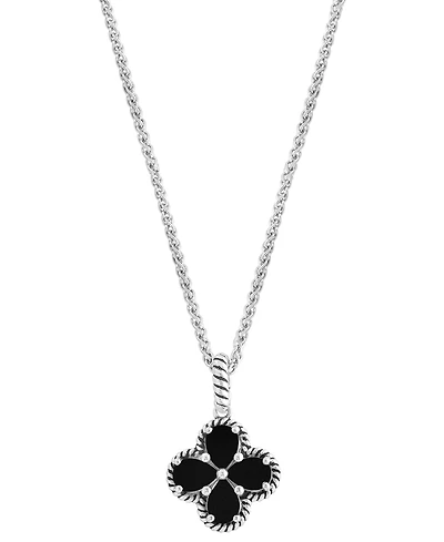 Effy Collection Onyx Pendant Necklace in Sterling Silver