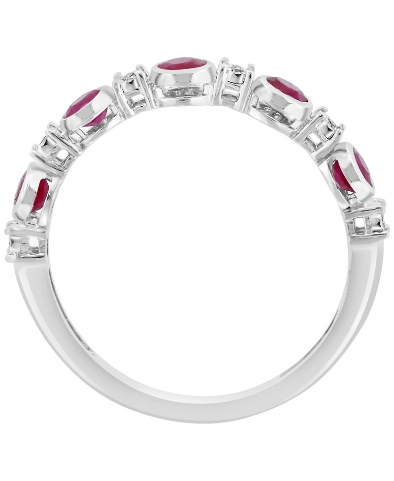 Effy Collection Emerald (3/8 ct. t.w.) & Diamond (0.02 Ring Sterling Silver (Also Available Tanzanite Ruby)