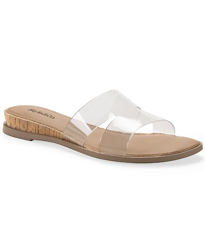 Style & Co Women's Emmaa Vinyl Two Band Flat Sandals, Macy's Exclusive
