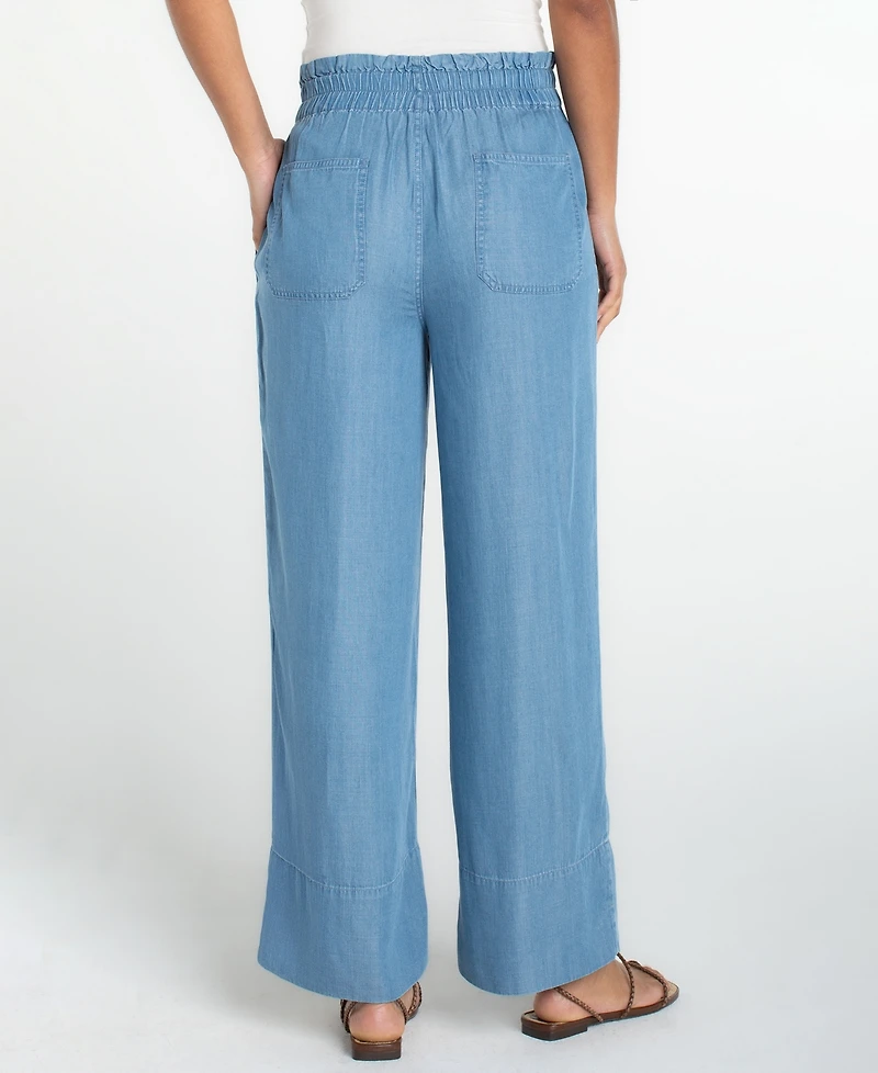 Liverpool Los Angeles Women's Cinch Waist Wide-Leg Pants