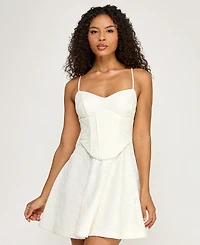 Seni & Cade Juniors' Sweetheart Neck Lace Corset Dress