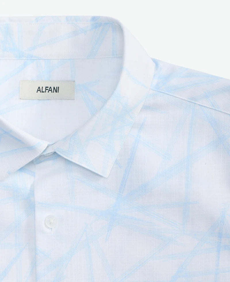 Alfani Men's Danny Abstract Print Short-Sleeve Button-Up Shirt, Macy's Exclusive